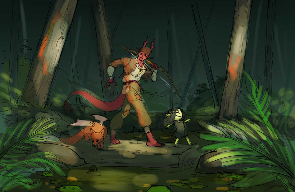 Full scene sketch ( with color)